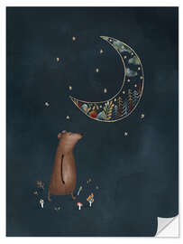 Wandsticker Bernard Bär im Mondlicht