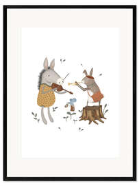 Gerahmter Kunstdruck Tierische Musikanten