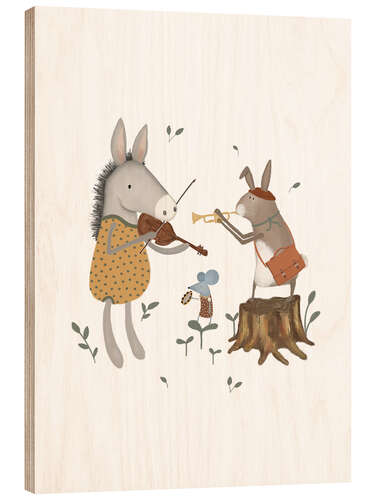 Cuadro de madera Animal Musicians