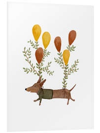 Hartschaumbild Dackel mit Ballons - Urchin Bay