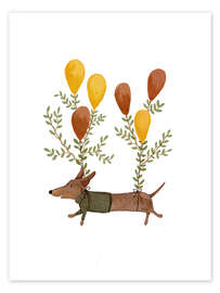 Tableau Dachshund with balloons - Urchin Bay