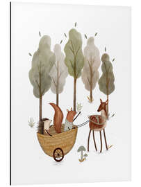 Cuadro de aluminio Forest animals playing - Urchin Bay