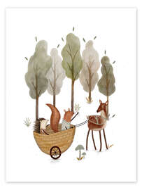 Wall print Forest animals playing - Urchin Bay