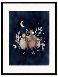 Gerahmter Kunstdruck Gute Nacht Familie Bär