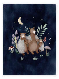 Wall print Good night family Bear - Urchin Bay