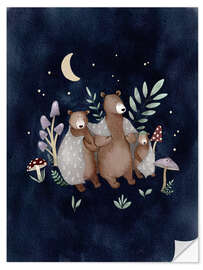 Wandsticker Gute Nacht Familie Bär