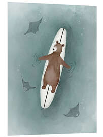 Hartschaumbild Bär und Rochen im Meer