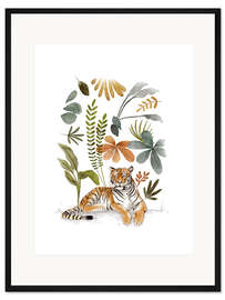Gerahmter Kunstdruck Bengal Tiger im Dschungel