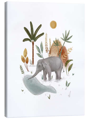 Quadro em tela Jungle elephant