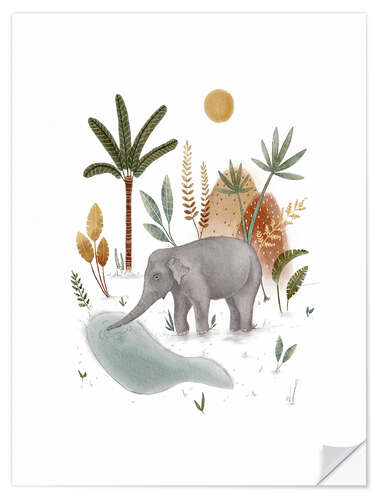 Vinilo para la pared Jungle elephant