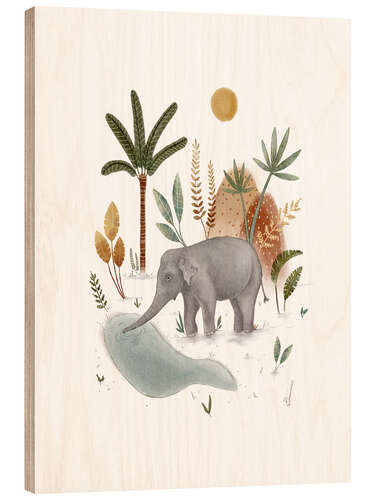 Obraz na drewnie Jungle elephant