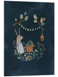 Acrylglasbild Gartenlichter in der Nacht