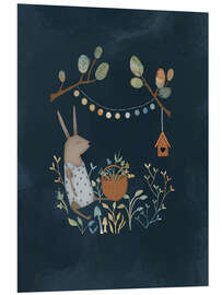 Hartschaumbild Gartenlichter in der Nacht