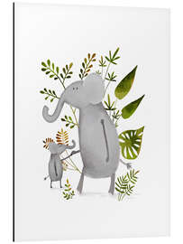 Aluminium print Elephants big and small - Urchin Bay