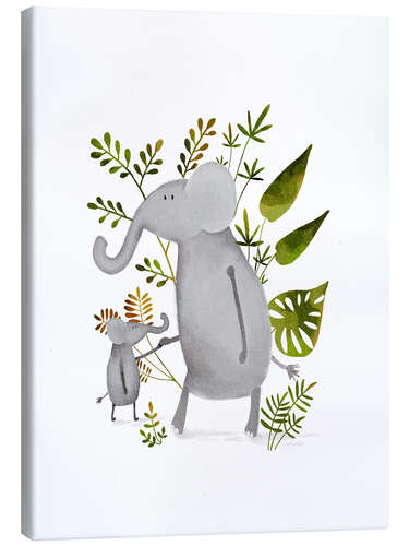 Quadro em tela Elephants big and small