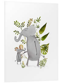 Quadro em PVC Elephants big and small - Urchin Bay