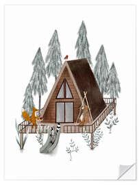 Wandsticker Häuschen im Wald - Urchin Bay