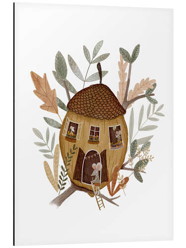 Quadro em alumínio Acorn house with mouse