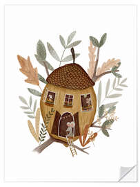 Wandsticker Eichelhaus mit Maus - Urchin Bay
