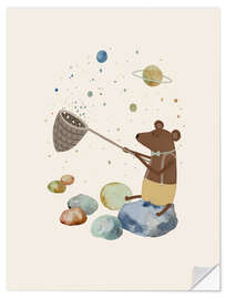 Wall sticker Bleu Bear Catching Stars - Urchin Bay