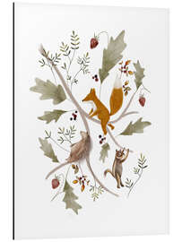 Obraz na aluminium Berry branch with animals - Urchin Bay