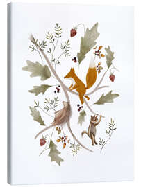 Quadro em tela Berry branch with animals - Urchin Bay