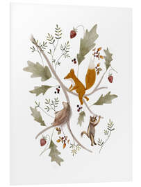 Hartschaumbild Beerenzweig mit Tieren - Urchin Bay