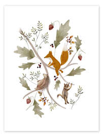 Tableau Berry branch with animals - Urchin Bay