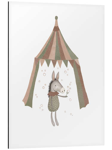 Aluminium print Donkey girl with party bubbles