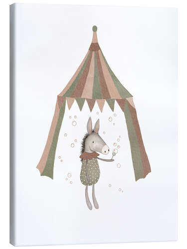 Quadro em tela Donkey girl with party bubbles