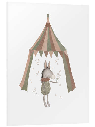 Quadro em PVC Donkey girl with party bubbles