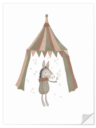 Vinilo para la pared Donkey girl with party bubbles