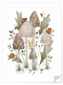 Wall sticker Mushrooms and beetles