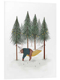 Quadro em PVC Barnaby Bear in the hammock - Urchin Bay