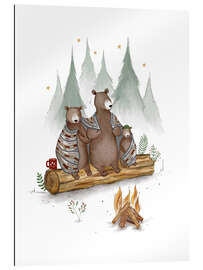 Cuadro de plexi-alu Bear family at the campfire - Urchin Bay