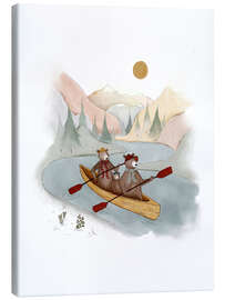 Quadro em tela Family Bear Kayaking - Urchin Bay