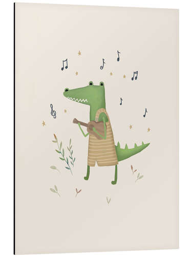 Aluminium print Clemet Crocodile Jammin'