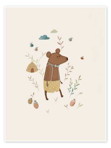 Poster Bear and Bees