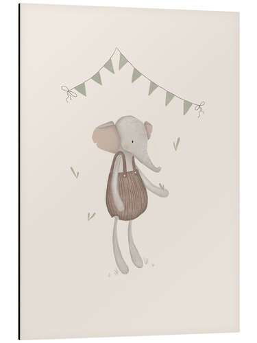Aluminium print Vintage Elephant