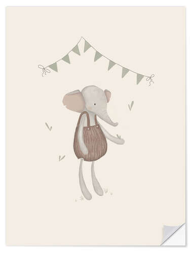Vinilo para la pared Elefante vintage