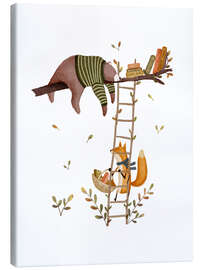 Quadro em tela Bedtime stories with fox and bear - Urchin Bay