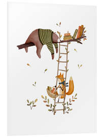 Quadro em PVC Bedtime stories with fox and bear - Urchin Bay