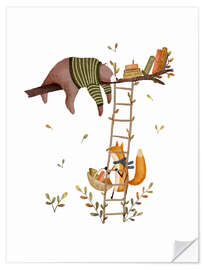 Wall sticker Bedtime stories with fox and bear - Urchin Bay