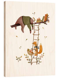 Print på træ Bedtime stories with fox and bear - Urchin Bay