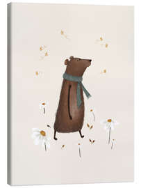 Lærredsbillede Bernard Bear with wildflowers - Urchin Bay