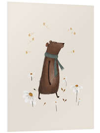 Hartschaumbild Bernard Bär mit Wildblumen