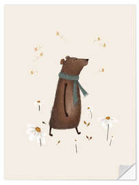 Autocolante decorativo Bernard Bear with wildflowers