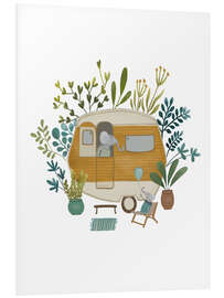 Hartschaumbild Kleiner Elefanten-Caravan