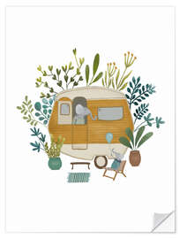 Wandsticker Kleiner Elefanten-Caravan