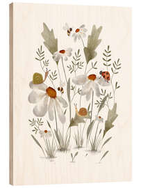 Wood print Bugs on daisies - Urchin Bay